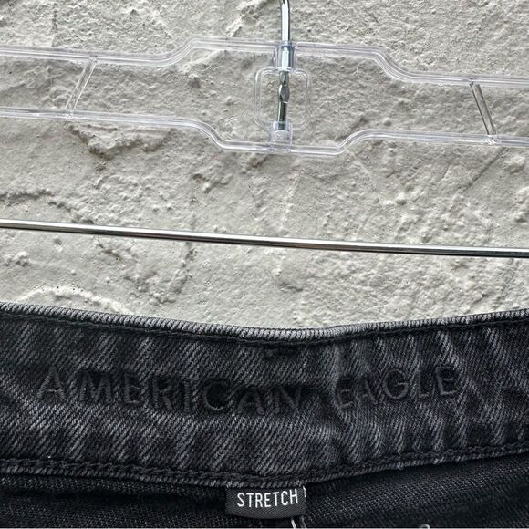 AMERICAN EAGLE Denim Jean Shorts Women Size 18 Highest Rise 90’s Boyfriend Black - Picture 4 of 6